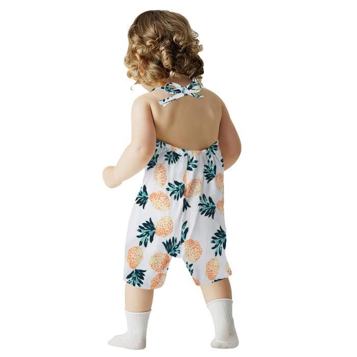 Le maillot de corps Enfant en bas age enfants bebe filles sans manches ete barboteuse combinaison combishort vetements Blanc Cdiscount Pret a Porter