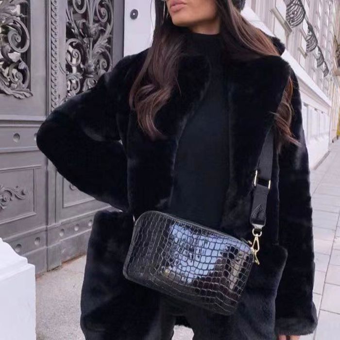 Veste noir sales fausse fourrure femme