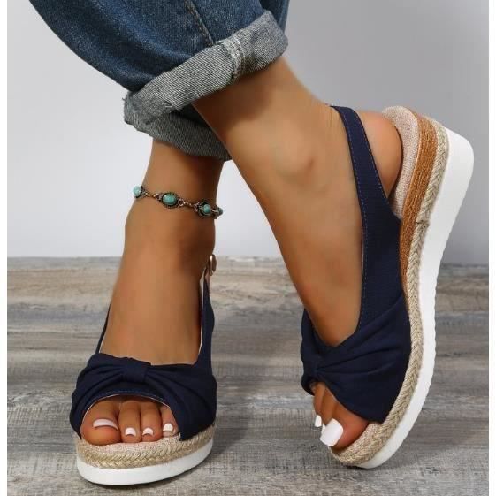 Escarpin Femmes mode Simple Chaussures a talons compenses bleu Achat Vente Escarpin Femmes mode Simple Chaussures a talons compenses bleu pas cher Cdiscount