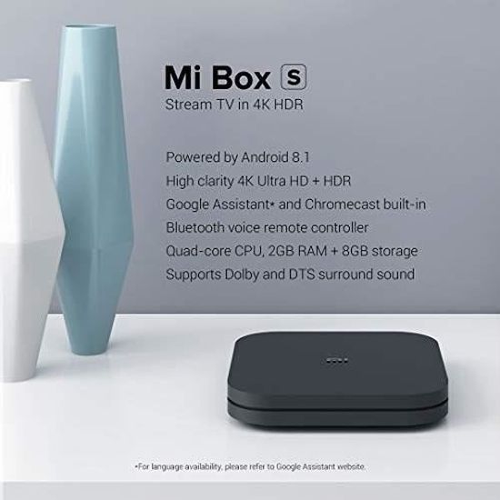 Xiaomi Mi Tv Box S 4k Ultra Hd 2g 8g Acces Direct Netflix Chromecast Box Multimedia Avis Et Prix Pas Cher Cdiscount