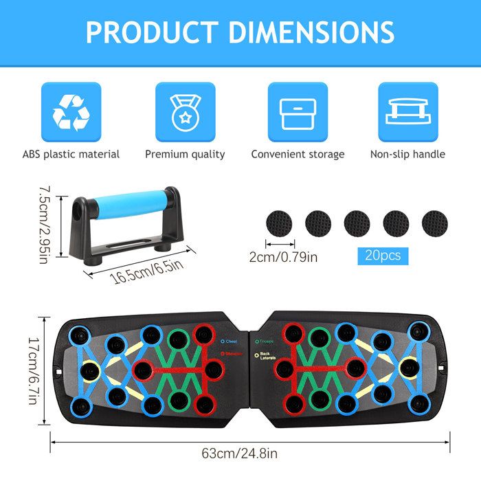 LALAHIGH Planche De Pompes, 28 En 1 Portable Pour Entraînement Complet Du Corps – Équipement De Musculation Idéal Pour Homme Et Femme – Grande Taille Avec Plus De Variations