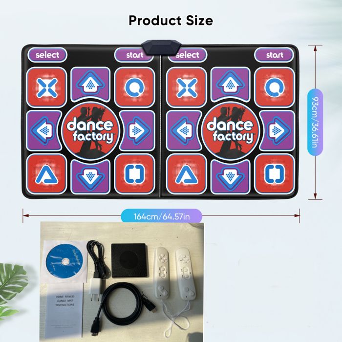 Tapis de Danse pour Enfants et Adultes TV et Ordinateur Double-Utilisateur Musique Électronique Tapis de Danse 100 Musique Intégrée 68 Jeux Sensoriels Télécommande Plug and Play PVC Tapis de Danse pour Enfants et Adultes TV et Ordinateur Double-Utilisateur Musique Électronique Tapis de Danse 100 Musique Intégrée 68 Jeux Sensoriels Télécommande Plug and Play PVC