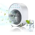 Mini Climatiseur Portable, Mobile Sans Évacuation, Ventilateur Silencieux Chambre, Clim Portable Rechargeable USB Petit Air 4 en 1