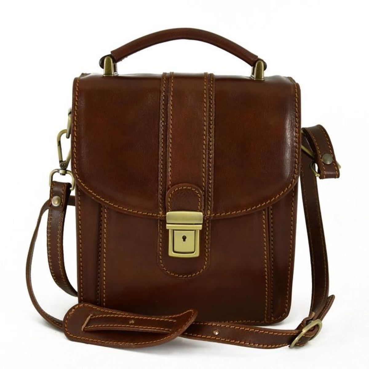 Sac En Cuir Pour Homme Couleur Brun - Maroquinerie Fait En ...