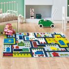 THE DECO FACTORY CIRCUIT- Tapis de jeux Chambre enfant - Tapis circuit de voiture 75 x 133 cm - Polyamide - Multicolore