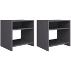 IAMS CHIEN Tables de chevet 2 pcs Lot de 2 chevets Scandinave Contemporain Table de nuit -Gris 40 x 30 x 40 cm Aggloméré