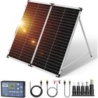 DOKIO 160W 18V Panneau Solaire Pliable Portable pour batteries 12V avec régulateur de charge solaire (2 ports USB) + sac de