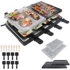 Gril à raclette - LZQ - 1400W - Pour 8 personnes - Plaques antiadhésives - Multifonctionnel