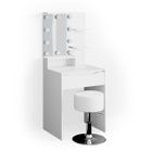 Coiffeuse avec miroir LED, Blanc 90 x 75cm | Maisons du Monde