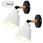 WOTTES UNI 2 Pack Moderne Applique Murale Intérieur Cage en Métal E27 Plafonnier en Métal Design Macaron Blanc