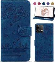 Housse en cuir PU pour Xiaomi Redmi Note 13 Pro 5G avec fonction support, rabat magnétique et pochette portefeuille - Bleu