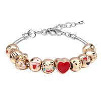 bracelets pour filles bracelet pour femme or charmes bracelets 10 pcs emoji perles coeur émail visages gi 2D1TUN