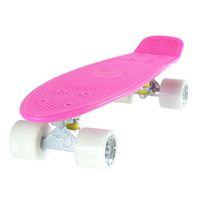 Skateboard Rétro Cruiser avec planche antidérapante de 56 cm - Roues de 59 mm polyuréthane + sac de transport Planche Rose Roues