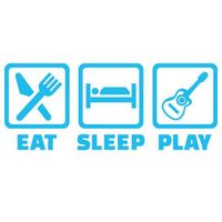 Sticker Panneau VIRGYS - Eat, Sleep, Play - 20x49 cm - Bleu Ciel