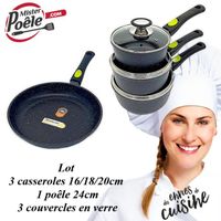 Lot 3 casseroles 16 18 20cm - Poêle 24cm Espace Cuisine Professionnel
