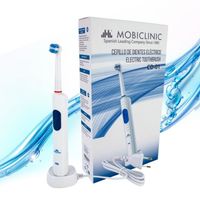 Mobiclinic, Brosse à dents électrique, Mod. CD-01, Marque européenne, Batterie rechargeable, Blanc