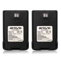 Retevis RT24 Talkie Walkie Batteries Li-ION 3.7V 1100mAh Compatible RT24 Talkies Walkies (Noir, 2 pcs)