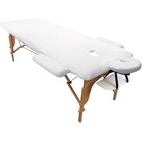 Drap-housse de protection 4 pièces polaire pour table de massage - Sherpa - Blanc