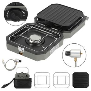 Réchaud de camping portatif au gaz butane - Brûleur unique - 7600 BTU - Allumage automatique