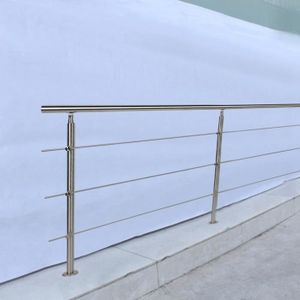 Main courante d/'escalier 180cm garde-corps en inox avec 5 b balcon balustrade
