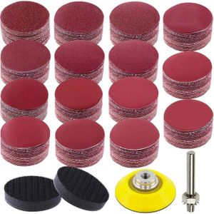 Gaoominy 100pcs Outils abrasifs disque a poncer 50mm 2Plaquettes abrasives rondes Papier abrasif Polissage Outils 