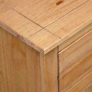 BUFFET - BAHUT  Buffet en bois de pin massif - Xixiyanstore - Modèle Panama - 2 tiroirs - 2 portes - Couleur naturelle du bois