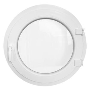 FENÊTRE - BAIE VITRÉE Fenêtre ronde à la française droit 650 mm PVC blanc oeil de boeuf
