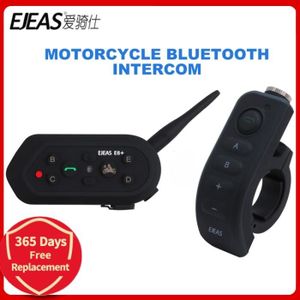 INTERCOM MOTO Ejeas E6 Plus - Casque de Moto 1200m, Intercom Blu