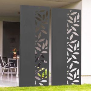 CLÔTURE - GRILLAGE IDMARKET Panneau décoratif universel 150 x 50 cm MEDELLIN gris semi ajouré sur le côté