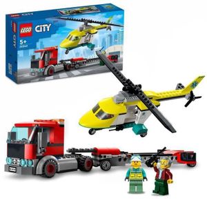 ASSEMBLAGE CONSTRUCTION SHOT CASE - LEGO 60343 City Great Vehicles Le Transport de L'Hélicoptere de Secours, Camion Jouet Cadeau pour les Enfants des 5 Ans