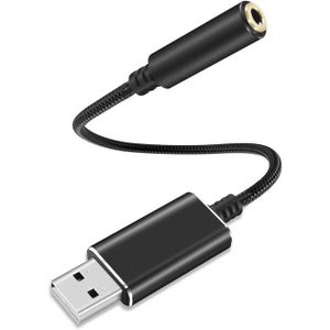 Olakin Adaptateur USB Audio vers Jack 3,5mm [ Hi-FI/TRRS 4 Pôles],  Adaptateur Carte Son USB avec Microphone, Prise Jack USB Casque Compatible  avec