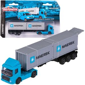 VÉHICULE CIRCUIT Camion porte-conteneurs Maersk - MAJORETTE - Jouet pour enfant - Roues mobiles - Portes arrière ouvrantes