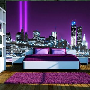 Papier Peint New York De Nuit 360x255 Cm Achat Vente Papier