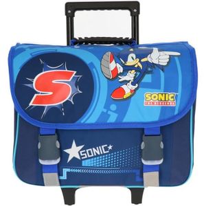 CARTABLE Grand cartable a roulettes sonic pour le primaire 