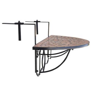 TABLE DE JARDIN  JIN-JP Table suspendue de balcon Terre cuite Mosaïque - HAUTE QUALITÉ - DX15388