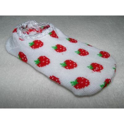 Chaussons antid rapant b b 9 15 cm pointure 16 24 Fraises Blanc