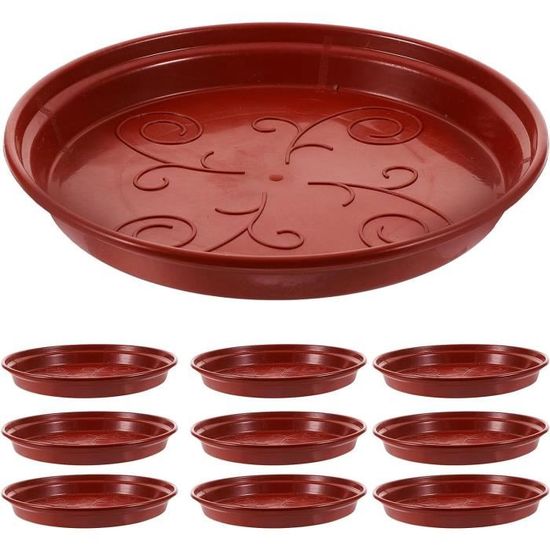 5 Soucoupes Rondes Pour Pots De Fleurs 8 Cm - Plateau D'égouttage En Poterie Pour Plantes D'intérieur Et Jardin