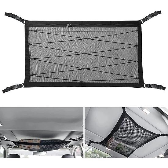Filet De Rangement Pour Plafond De Voiture - Grande Capacité, Ajustable, Idéal Pour Camping Et Voyages