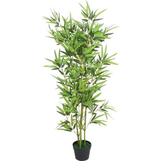 &1862Plante Artificielle Interieur Fausse Plantes avec Plante artificielle avec pot Bambou 120 cm Vert