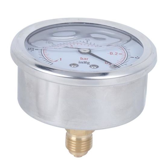 Manomètre à Vide Professionnel - Mesure Industrielle - 1/4 BSP - Acier Inoxydable & Laiton - Pour Machines, Pétrole, Chimie