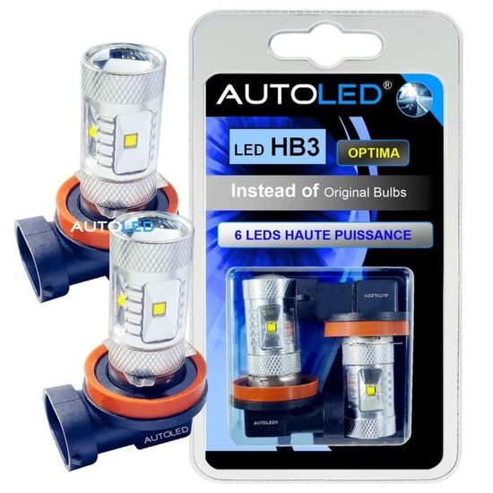 Ampoule LED HB3 6 LEDS HAUTE PUISSANCE BLANC