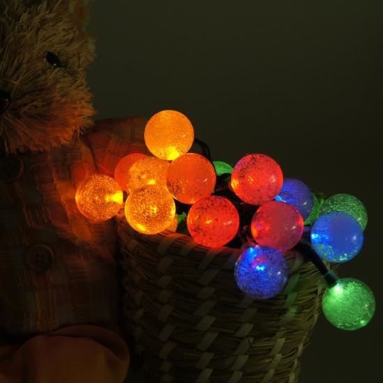 Imperméable à l'eau Globe Style 30-LED solaire LED décoratif jardin extérieur lumière de Noël (blanc  TUBE LUMINEUX -  TUBE LED