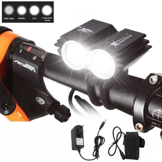 Lampe LED Vélo Avant T6/L2 4 Modes Forte Puissance - Neuve