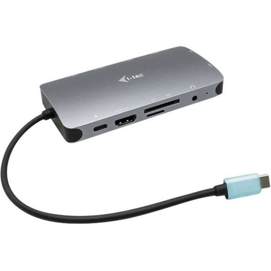 Station d'accueil USB-C - I-TEC - 4K HDMI, VGA, RJ45, USB-C, 100W, 3xUSB 3.1, carte mémoire (C31NANODOCKVGAPD)