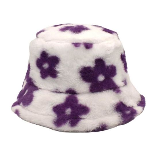 Chapeau Femme En Fausse Fourrure - Style Bucket, Bord Large, Hiver Vintage Et Doux