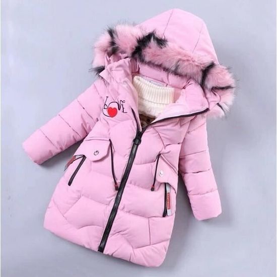 Doudoune Légère Pour Fille – Veste Chaude D'hiver Coupe-vent, Coupe Standard, Pour école, Ski, Randonnée (couleur Unie)