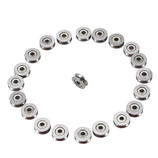 20 Roulements à Billes V623ZZ Aramox - Poulies à Rainure En V En Acier Carbone, Pour Rails Linéaires 3x12x4mm - 6