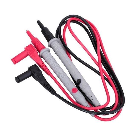 Lot De 2 Câbles De Test Pour Multimètre - Fils Avec Pointes Aiguilles Dorées, Longueur 83 Cm, Tension 1000V, Courant 10A, Pour électriciens Et Bricoleurs - 13