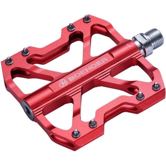 LYCAON Pédales de vélo en alliage d'aluminium usiné CNC, durable, antidérapante, CR-MO et roulements pour pédales universelles de 1,4 cm pour VTT, BMX, VTT, vélo de route (gris titane LYCAON Pédales de vélo en alliage d'aluminium usiné CNC, durable, antidérapante, CR-MO et roulements pour pédales universelles de 1,4 cm pour VTT, BMX, VTT, vélo de route (gris titane