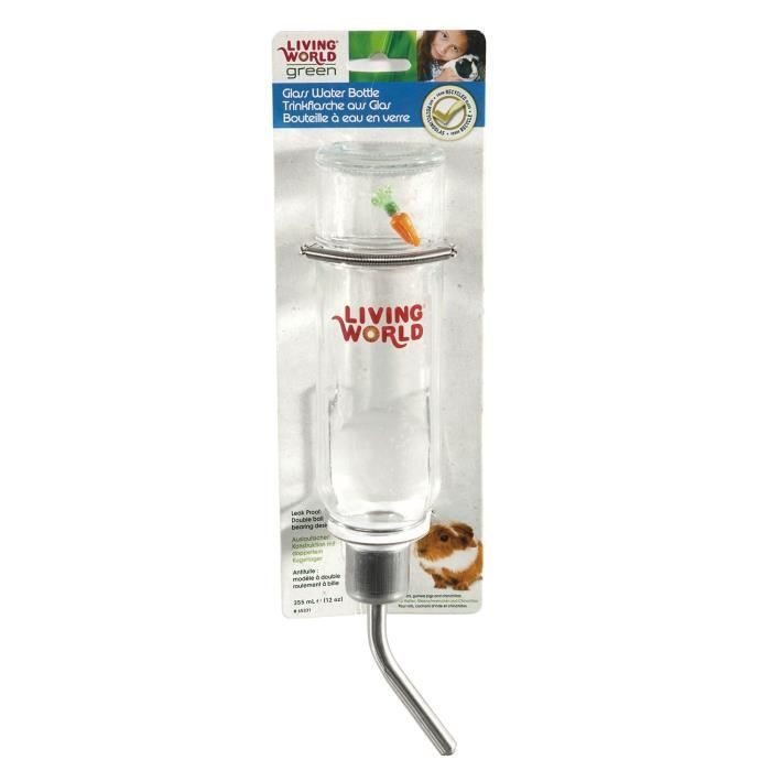 LIVING WORLD GREEN Biberon en verre - 354 ml - Pour petit animal